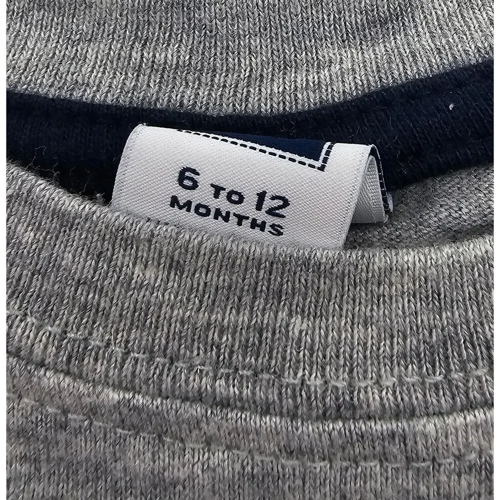 Janie and Jack Boys Size 6-12M Blue and Gray Plaid T-Shirt and Shorts Outfit